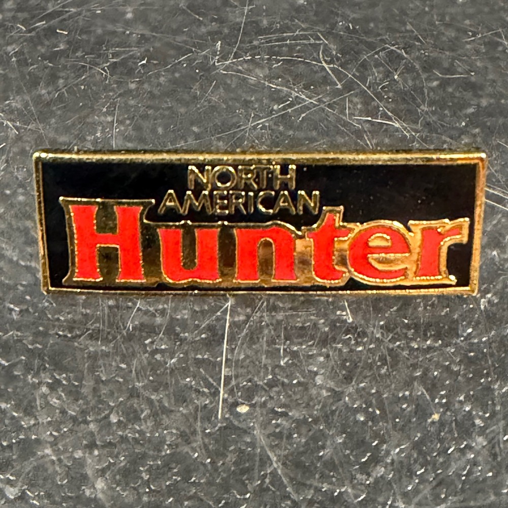 North American Hunter Lapel Pin Enamel Gold Tone Vintage Hunting Club Accessory